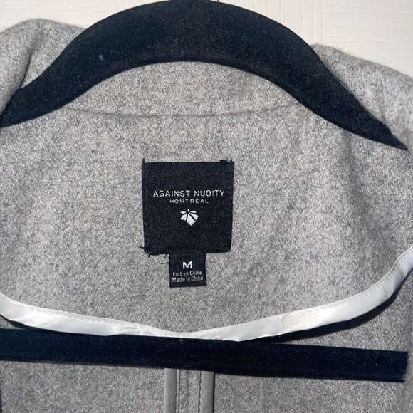 Against Nudity Montreal Wool Blend Grey Long Coat Women  Size M US - Picture 3 of 8